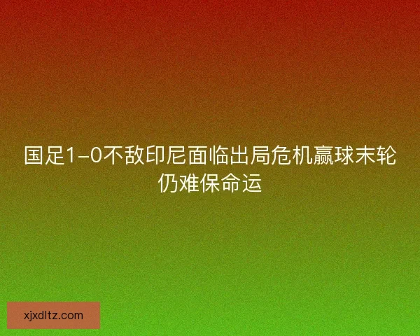 国足1-0不敌印尼面临出局危机赢球末轮仍难保命运