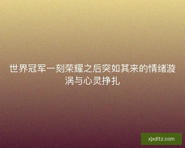 世界冠军一刻荣耀之后突如其来的情绪漩涡与心灵挣扎 世界冠军一刻荣耀之后突如其来的情绪漩涡与心灵挣扎